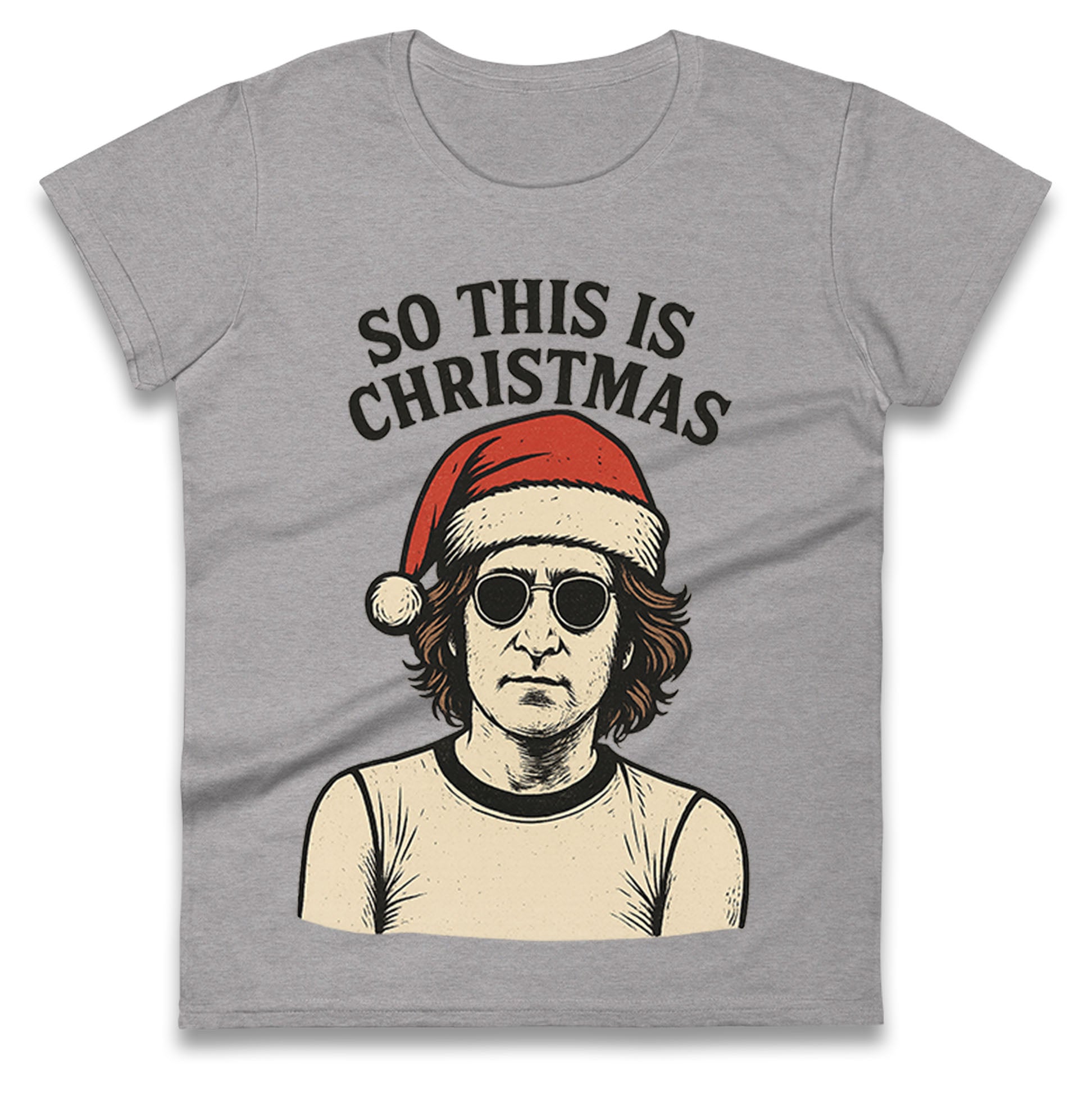 Christmas John Lennon Christmas Ladies T Shirt