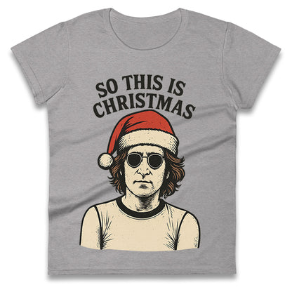 Christmas John Lennon Christmas Ladies T Shirt