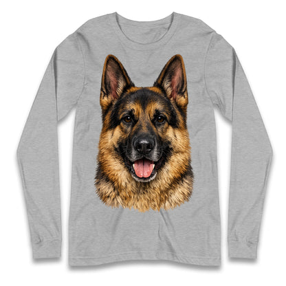 German Shepherd Dog Face Longsleeve T Shirt