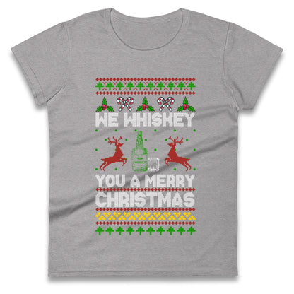 whisky Christmas Ladies T Shirt