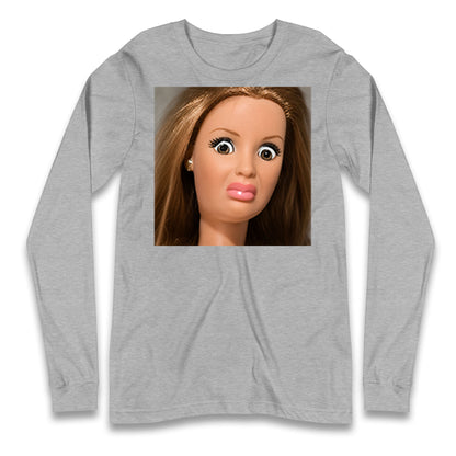 Funny Distressed Doll Face Meme Longsleeve T Shirt
