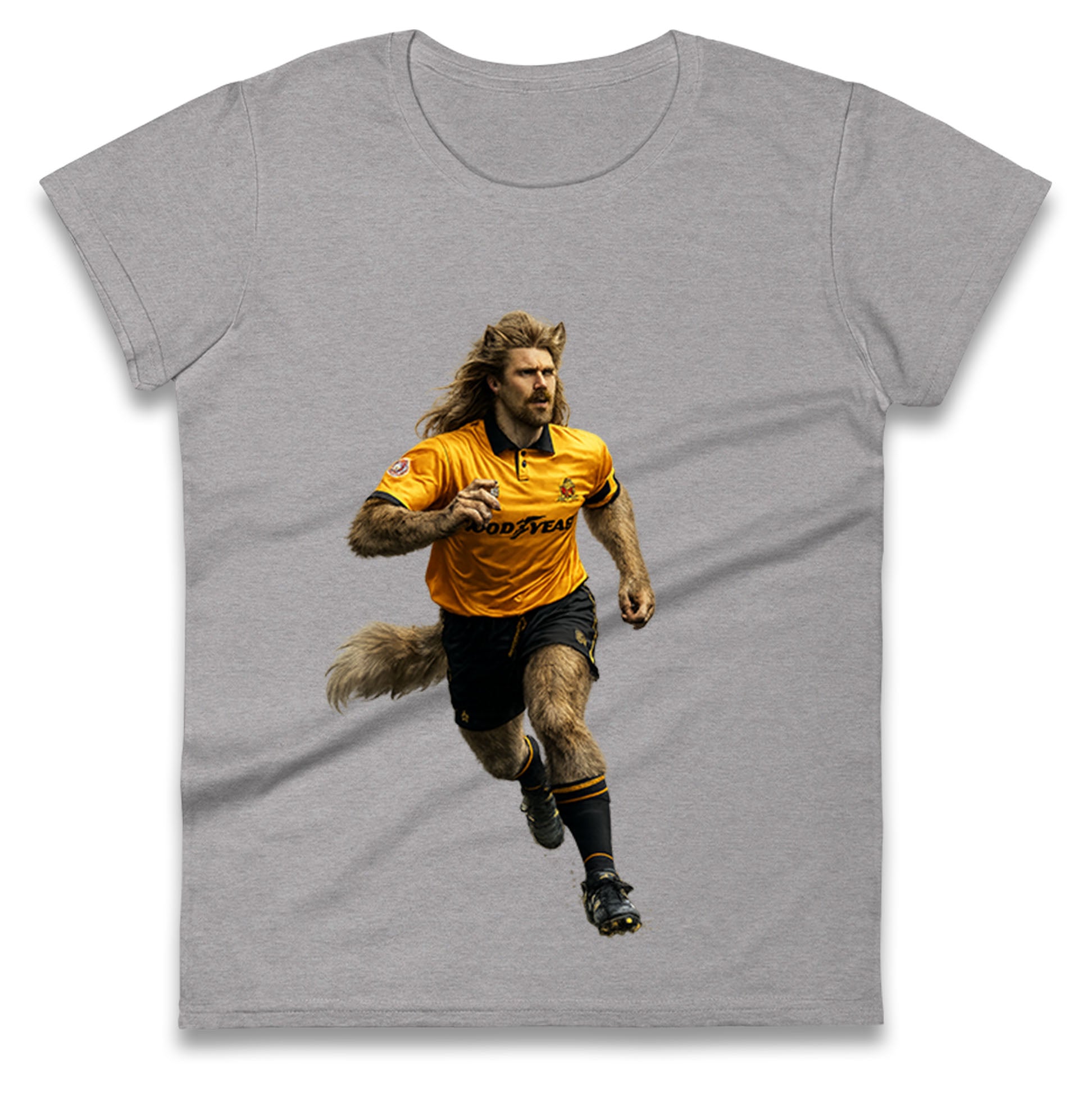 Retro John The Wolf Wolves Football Ladies T Shirt 