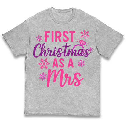 First Christmas As A Mrs Kids T Shirt