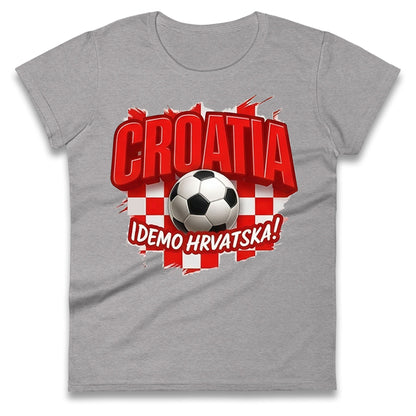Croatia Retro World Cup Ladies T Shirt