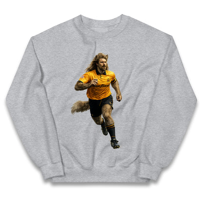 Retro John The Wolf Wolves Football Kids Jumper