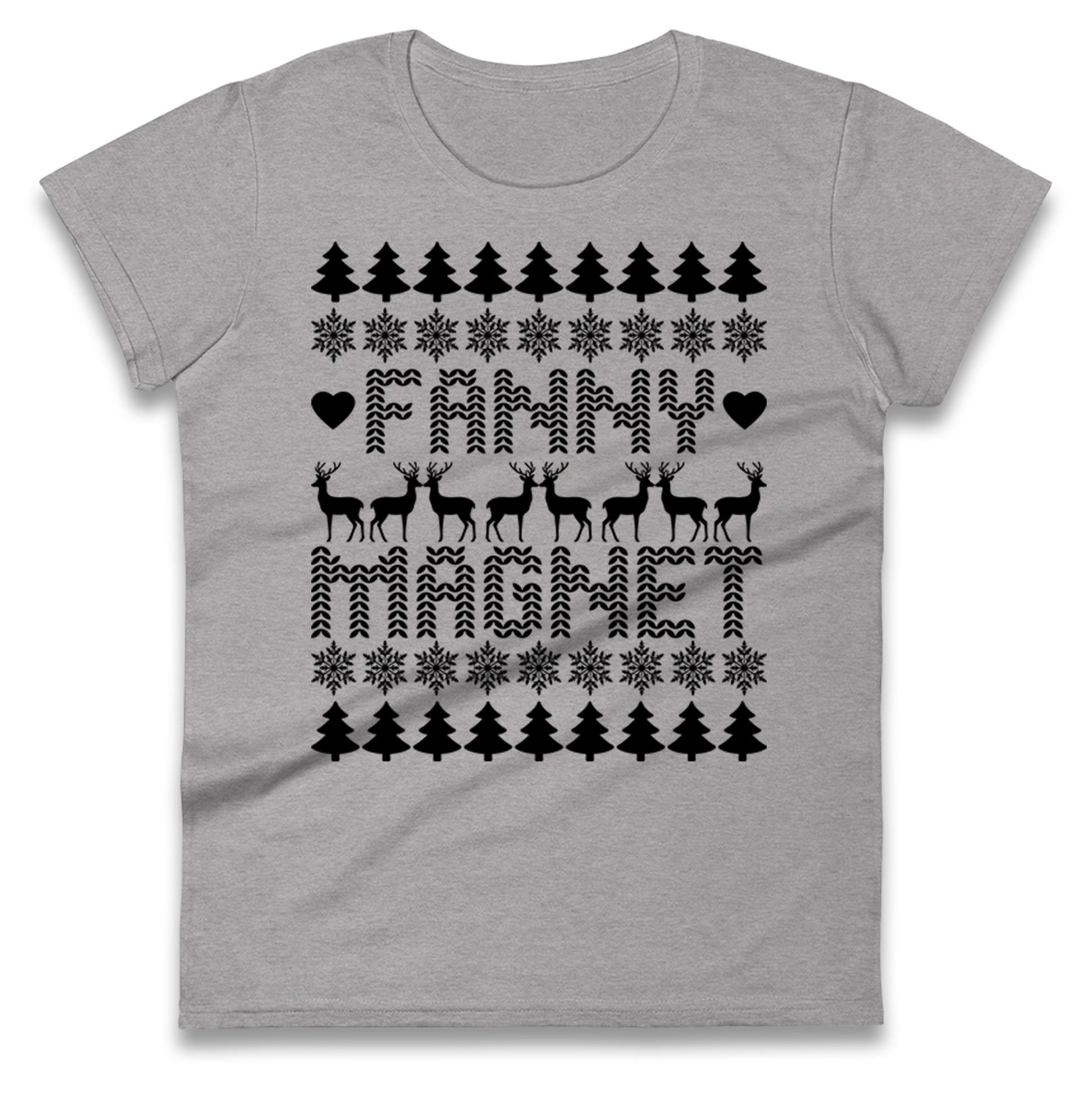 Fanny Magnet Christmas Ladies T Shirt 