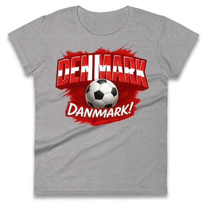 Denmark Retro World Cup Ladies T Shirt 
