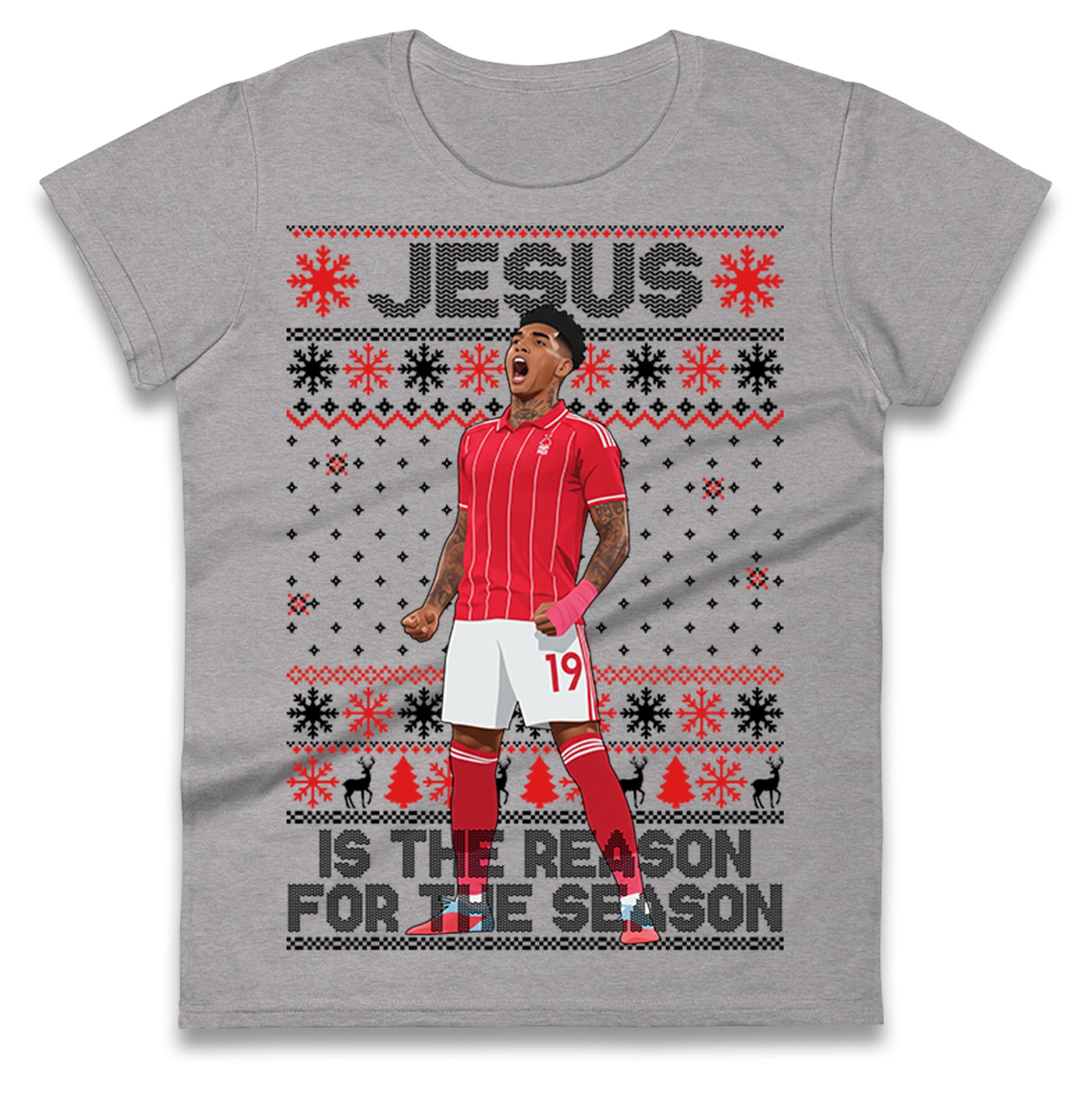 Nottm Forest FC Christmas Ladies T Shirt
