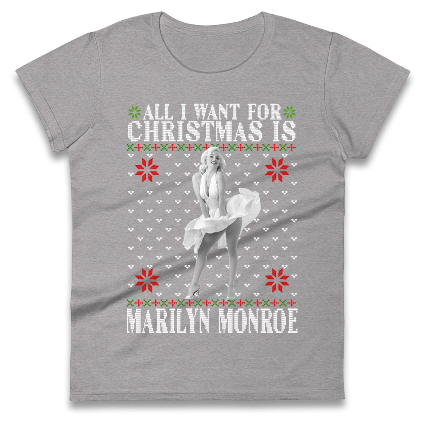 marilyn monroe christmas womens t shirt