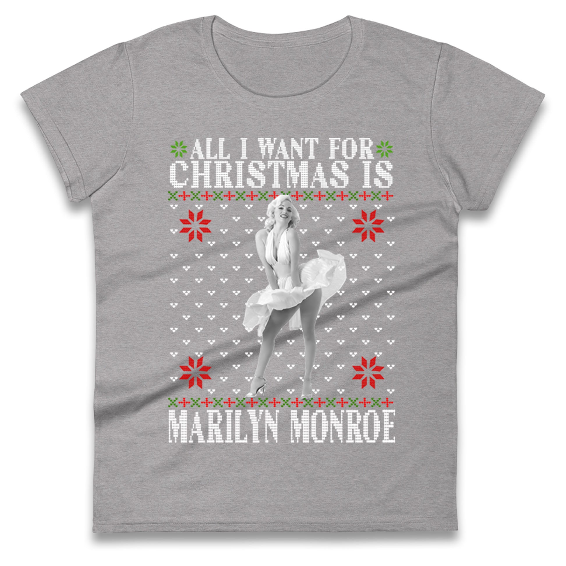marilyn monroe christmas womens t shirt