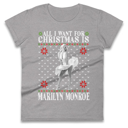 marilyn monroe christmas womens t shirt