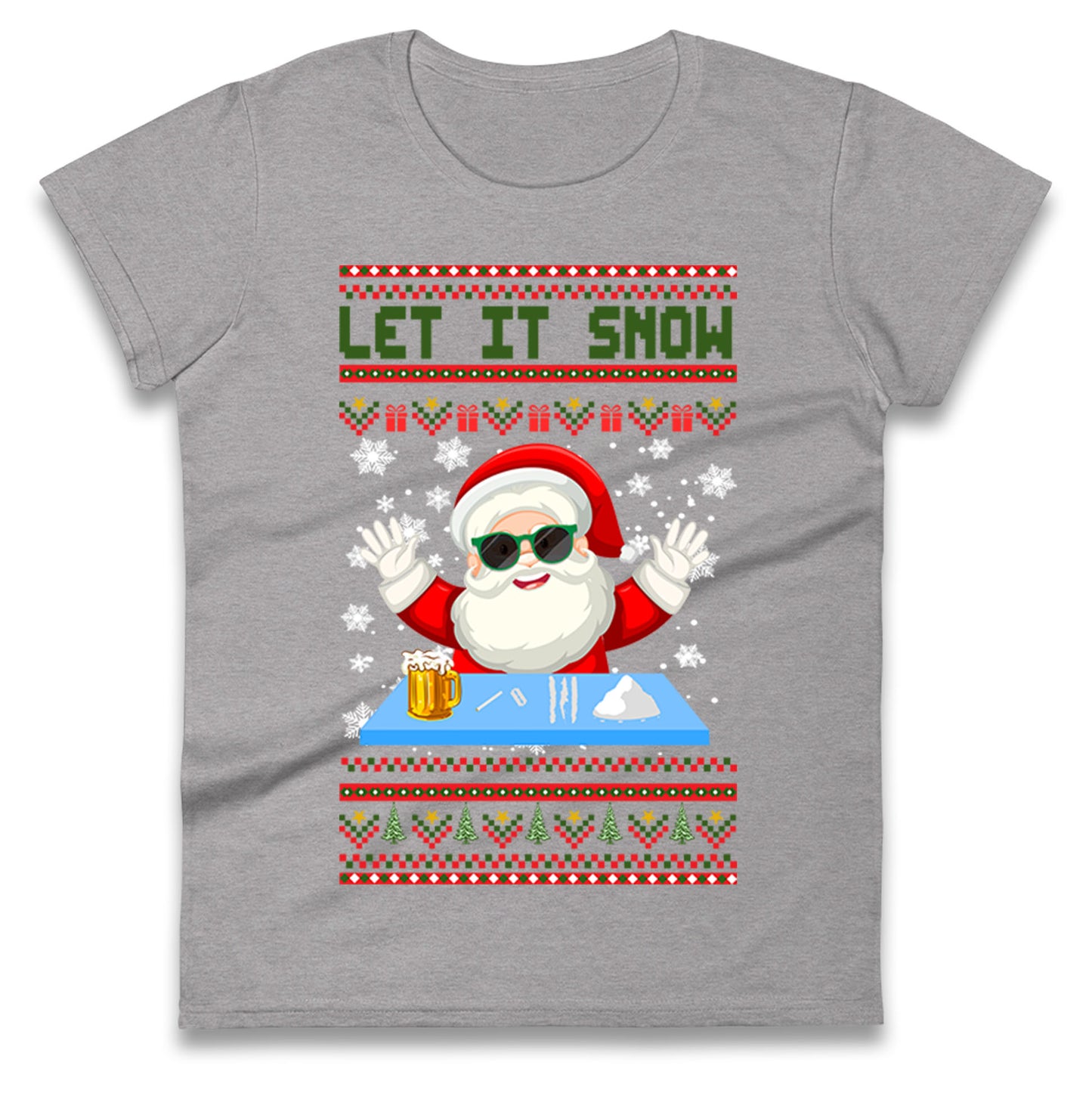Santa Claus Christmas Ladies T Shirt