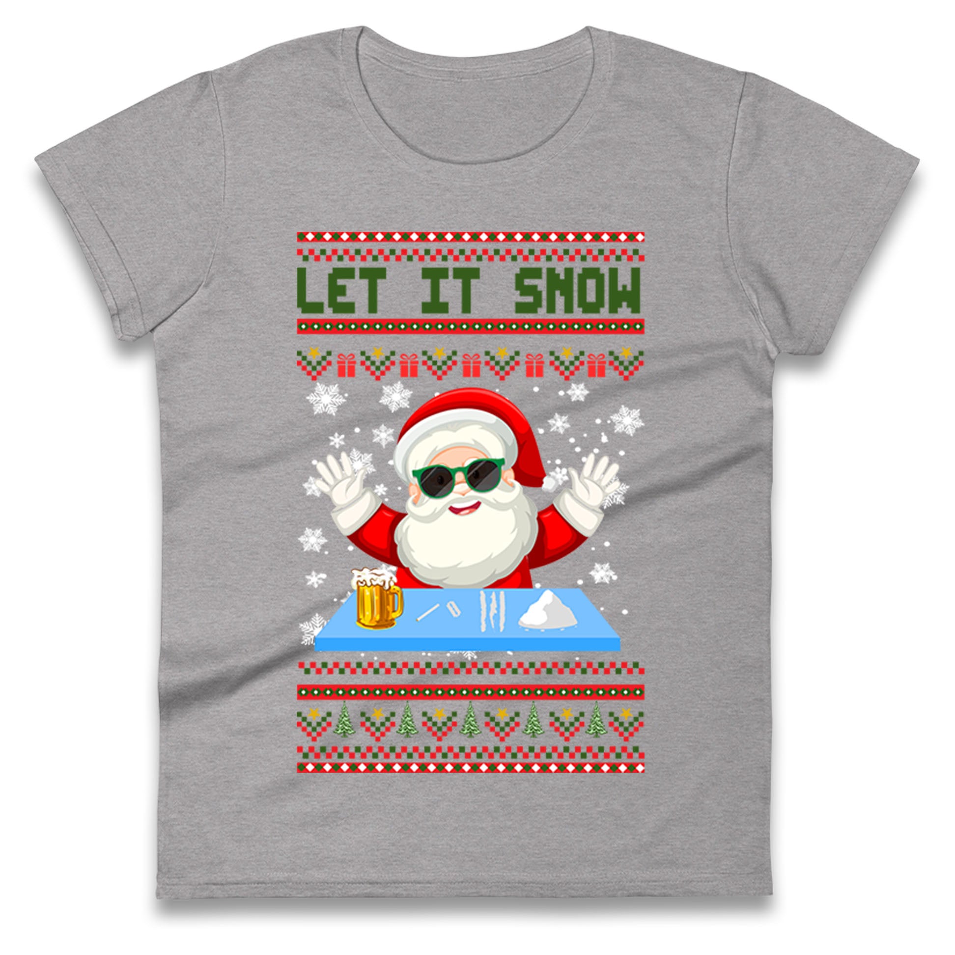 Santa Claus Christmas Ladies T Shirt