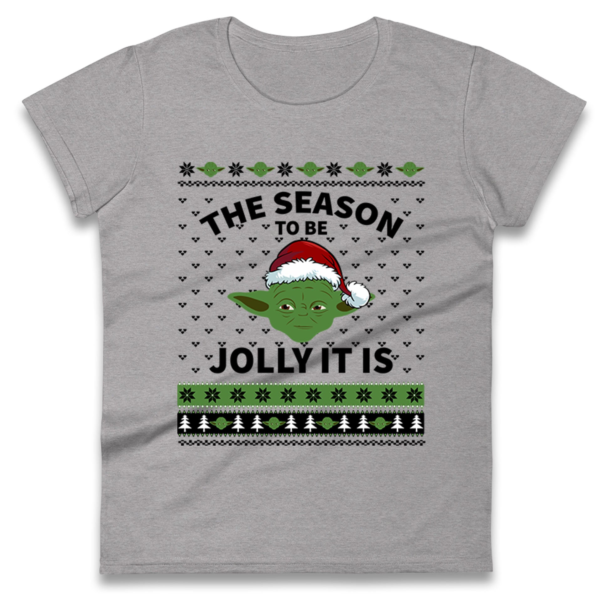 Yoda Christmas Ladies T Shirt