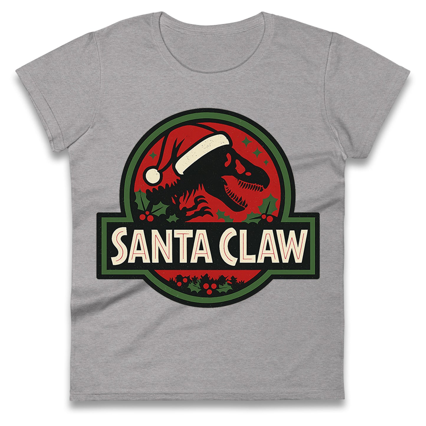 Jurassic Park Christmas Ladies T Shirt 