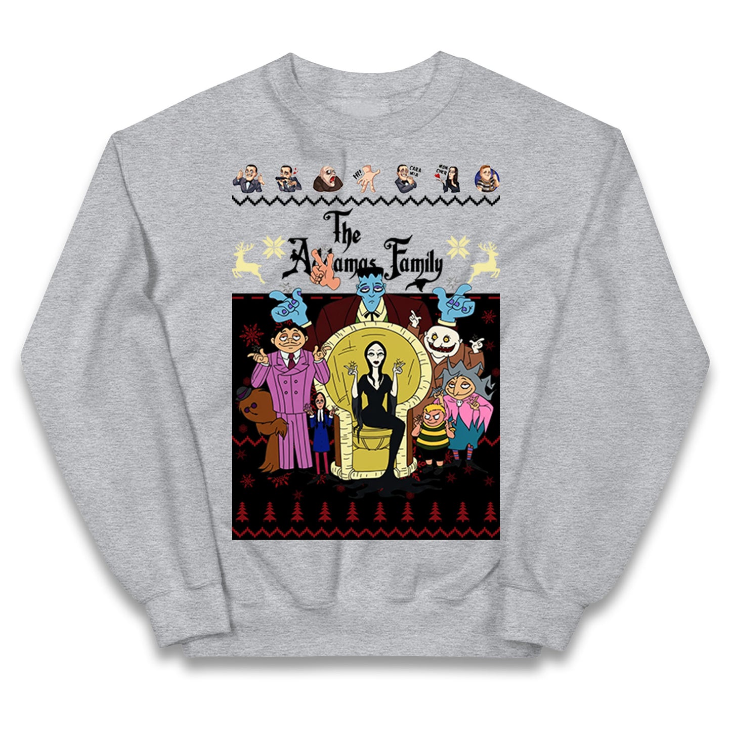 Scary Addams Christmas Kids Jumper