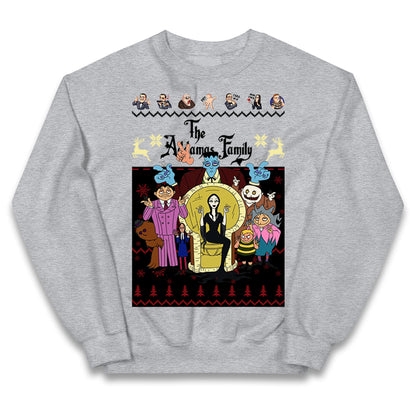 Scary Addams Christmas Kids Jumper