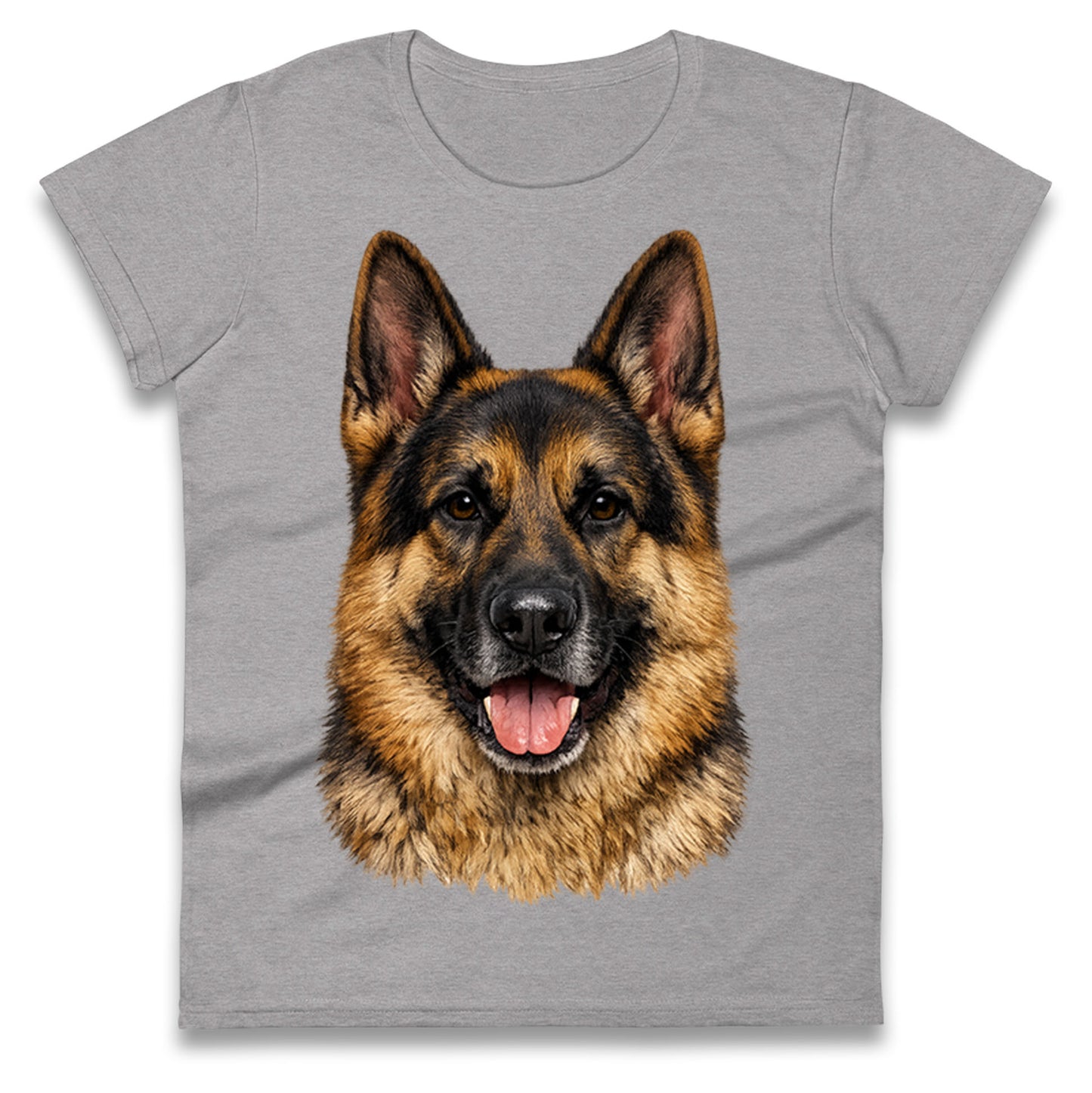 German Shepherd Dog Face Ladies T Shirt