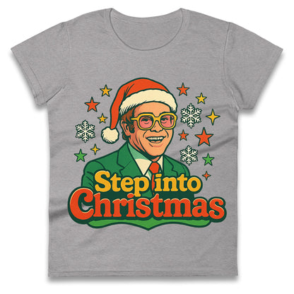 Elton John Christmas Ladies T Shirt 