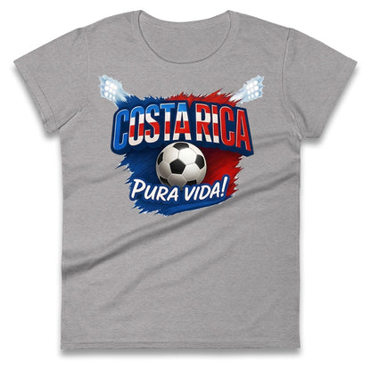 Costa Rica Retro World Cup Ladies T Shirt