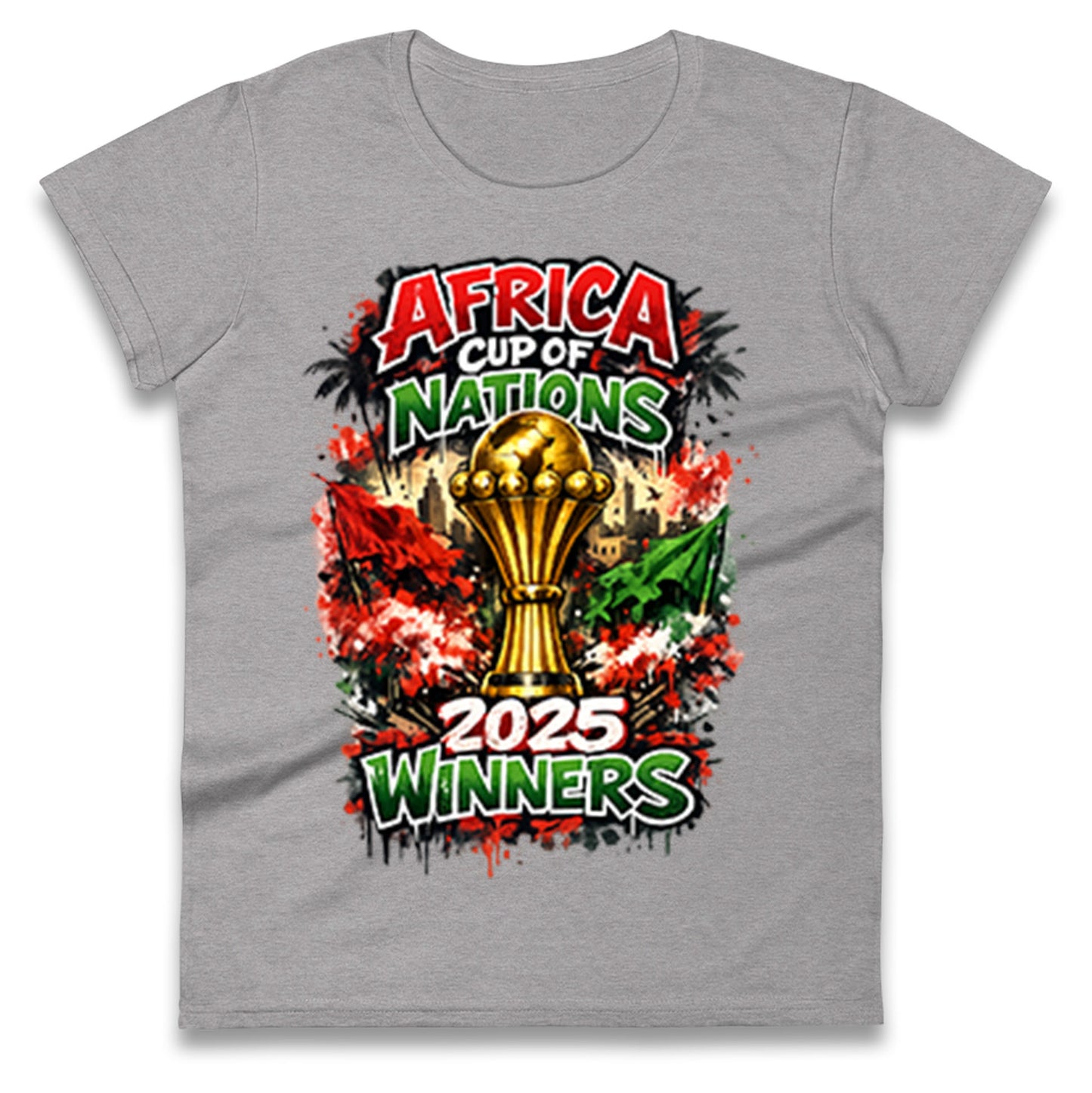 Morocco Africa Cup Of Nations Winners 2025 Ladies T Shirt