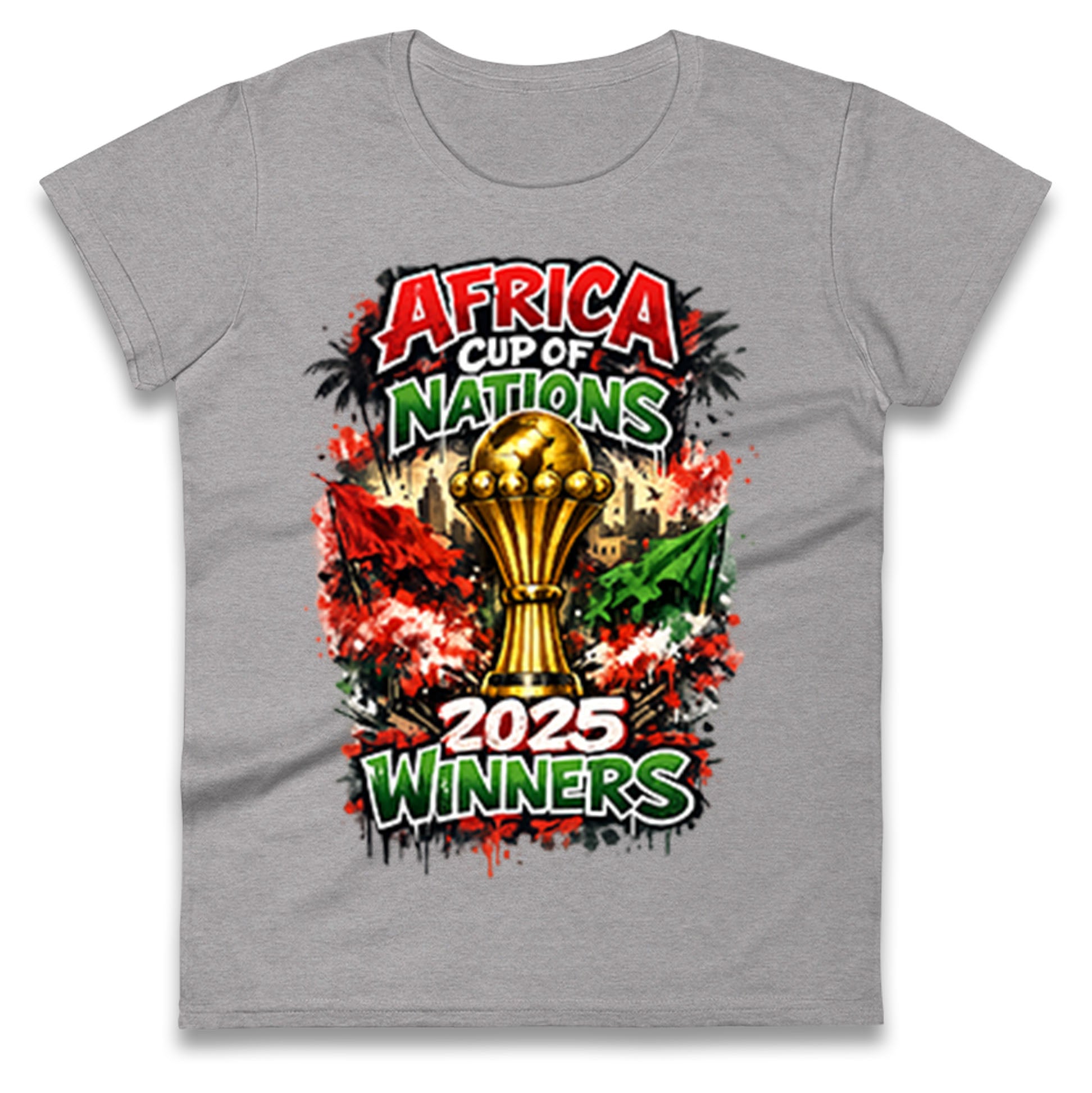 Morocco Africa Cup Of Nations Winners 2025 Ladies T Shirt
