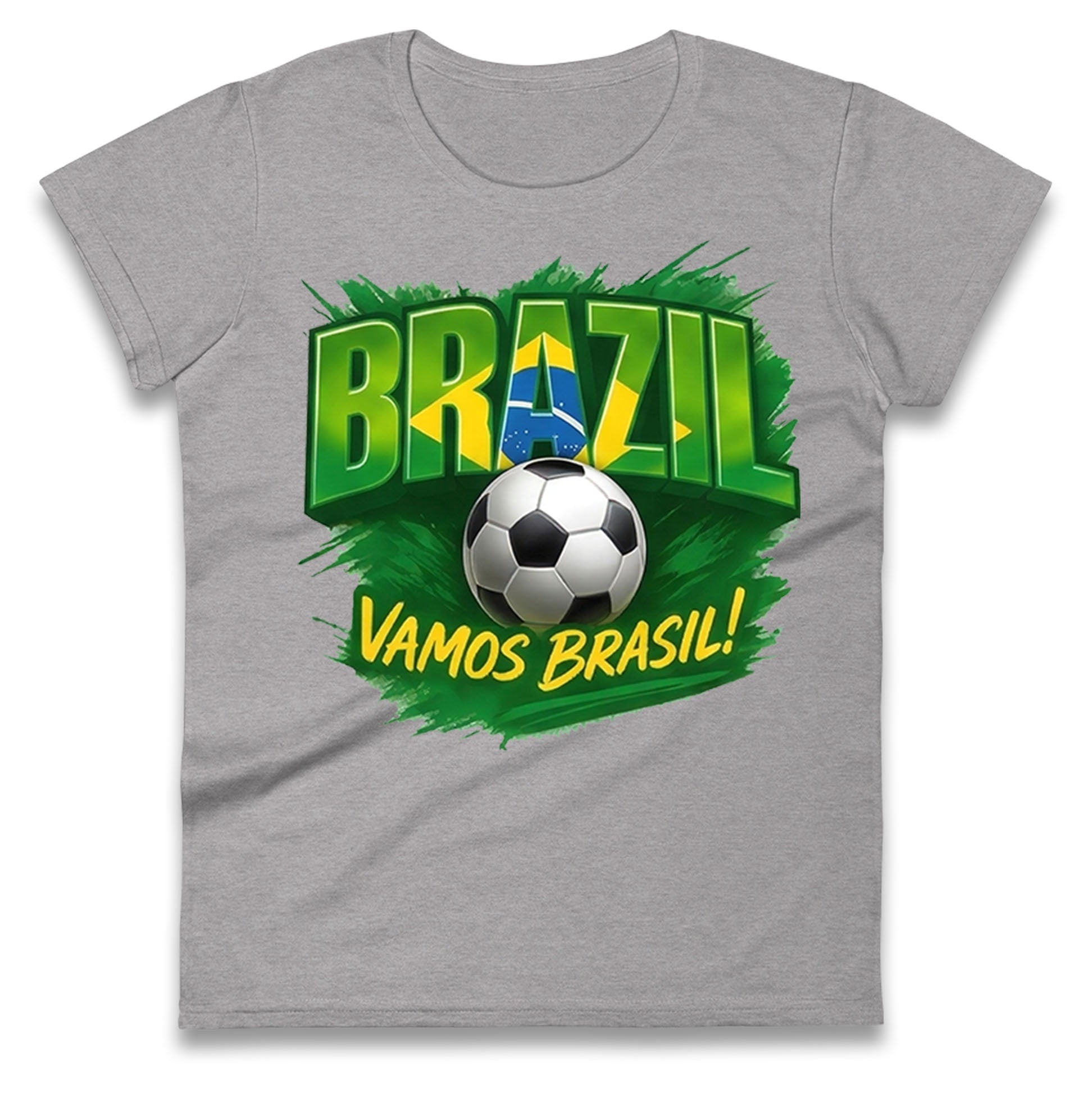 Brazil Retro Football Ladies T Shirt