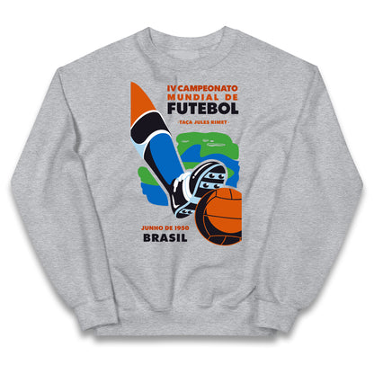 Brasil 1950 Retro World Cup Kids Jumper