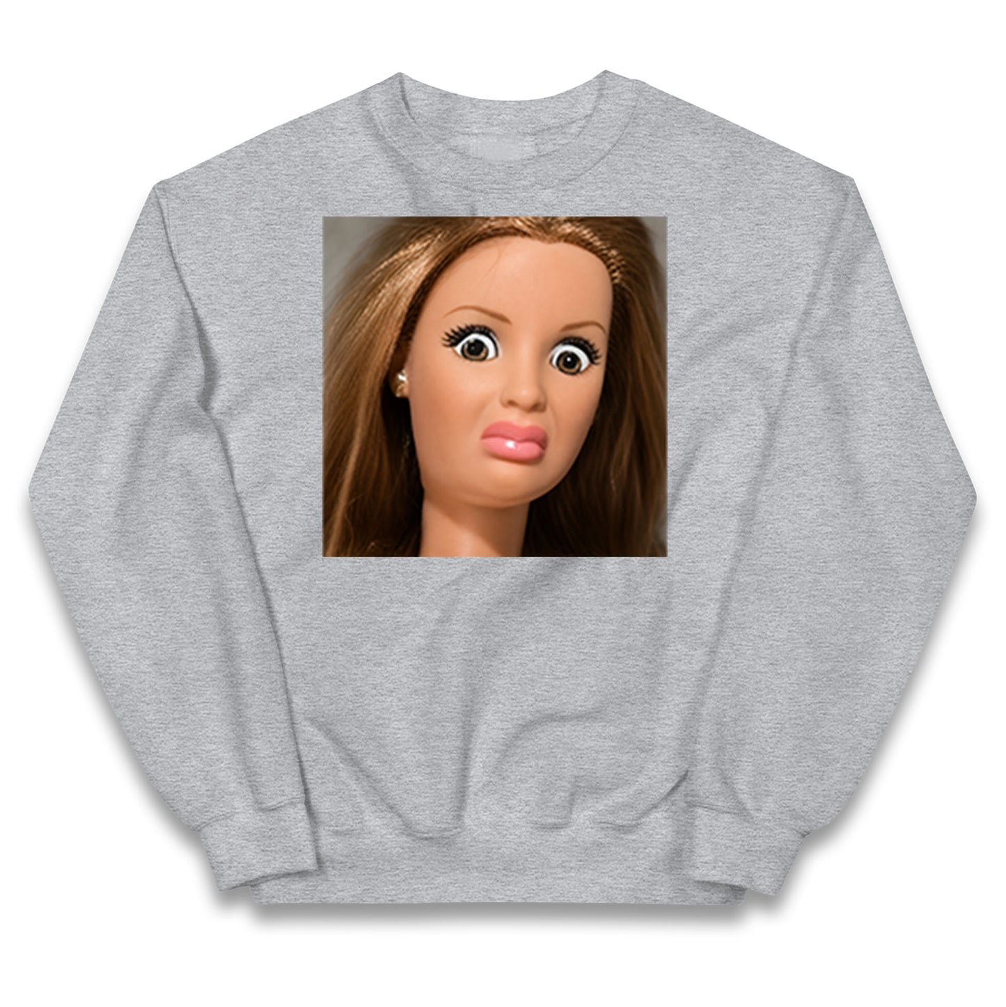 Distressed Doll Face Meme Kids Jumper