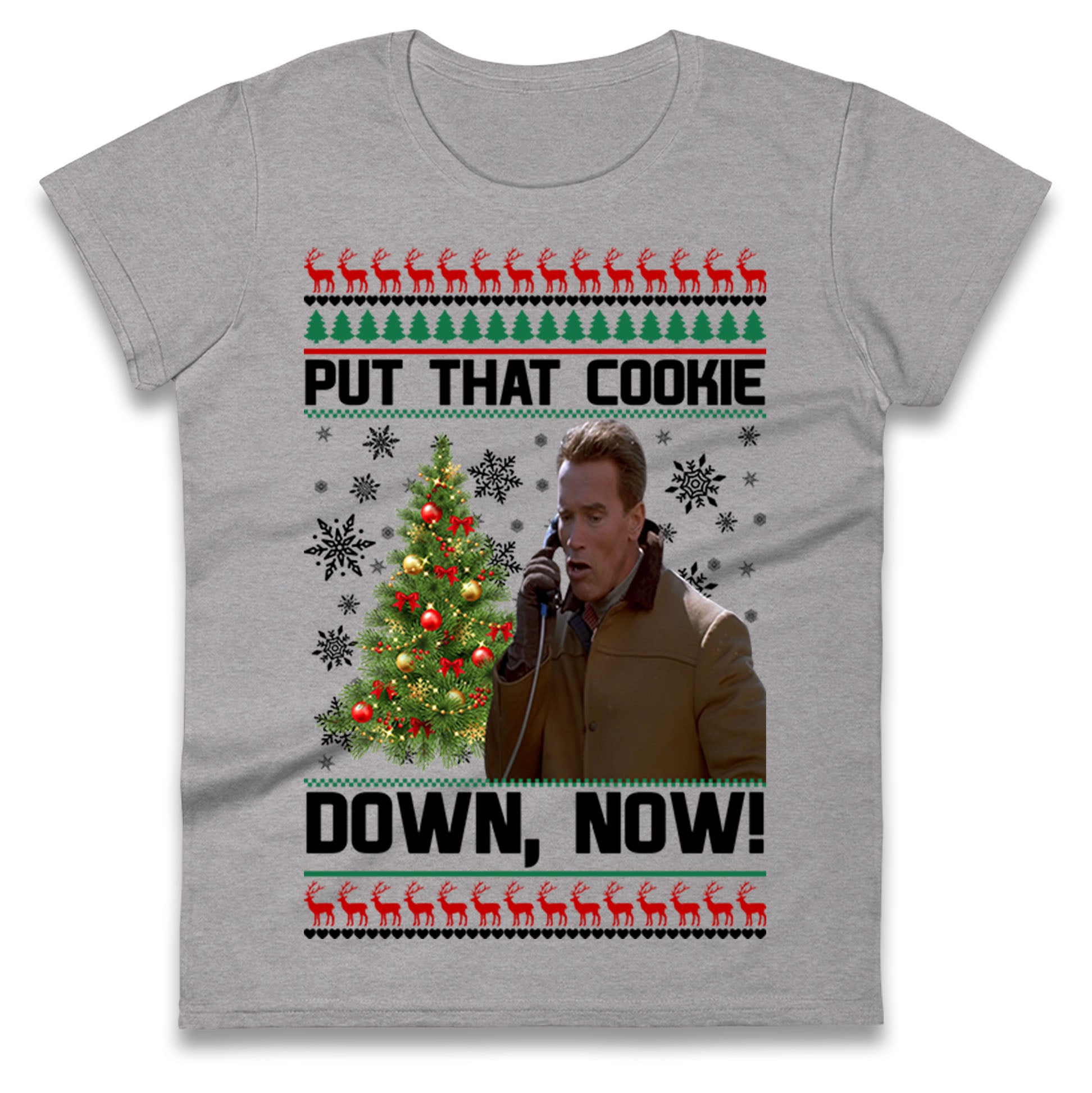 Arnie Christmas Ladies T Shirt