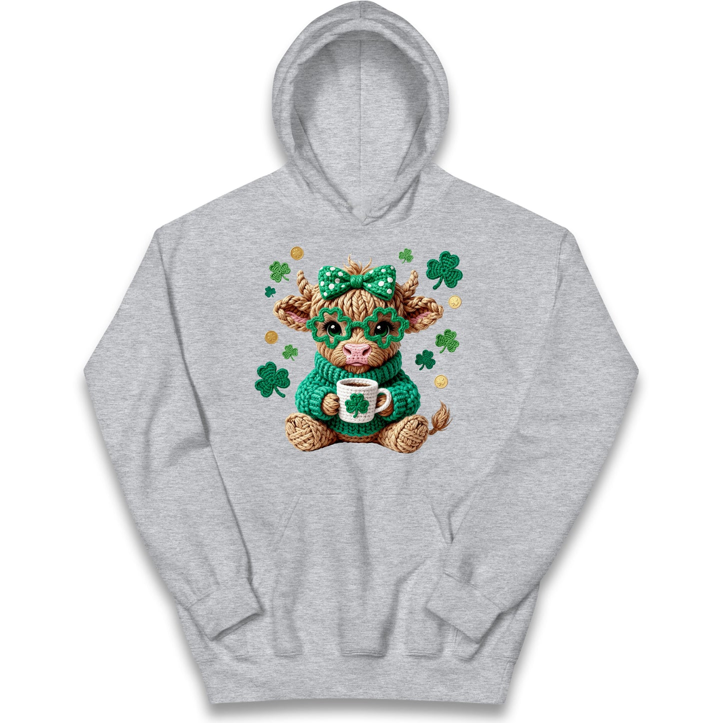 Cute Cow St Patrick Kids Hoodie