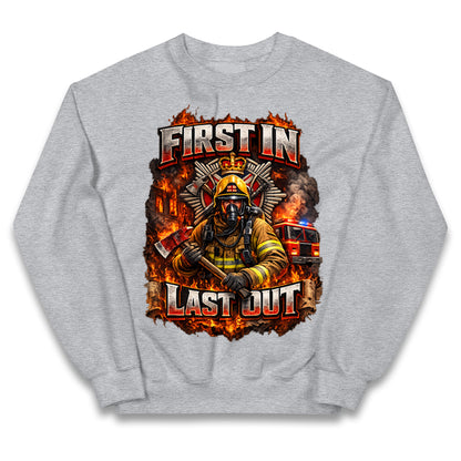 Firefighter First in Last Out Kids Jumper