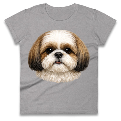 Shih Tzu Face Ladies T Shirt