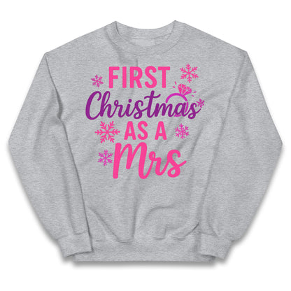 First Christmas As A Mrs Kids Jumper