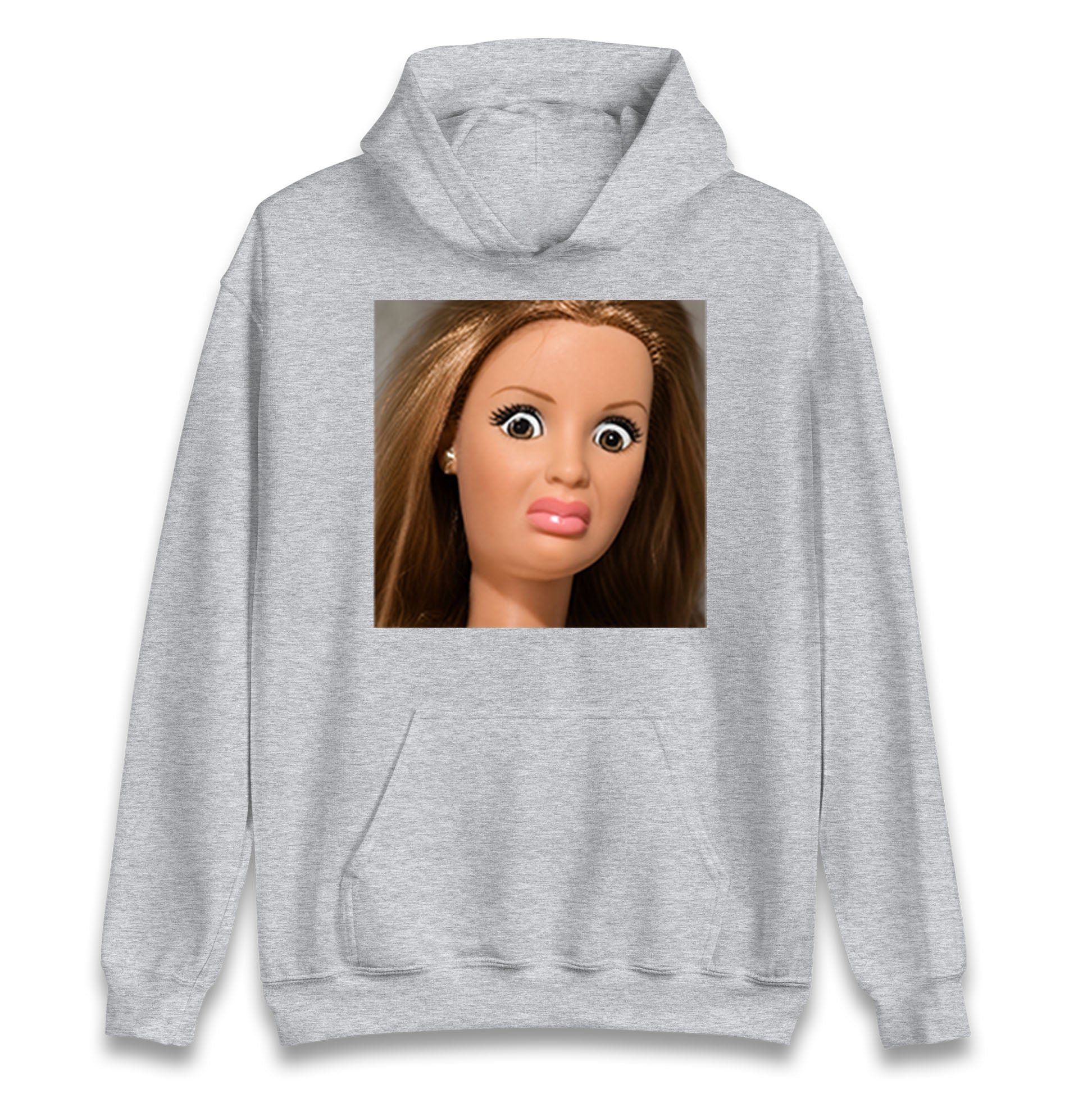 Funny Distressed Doll Face Meme Hoodie
