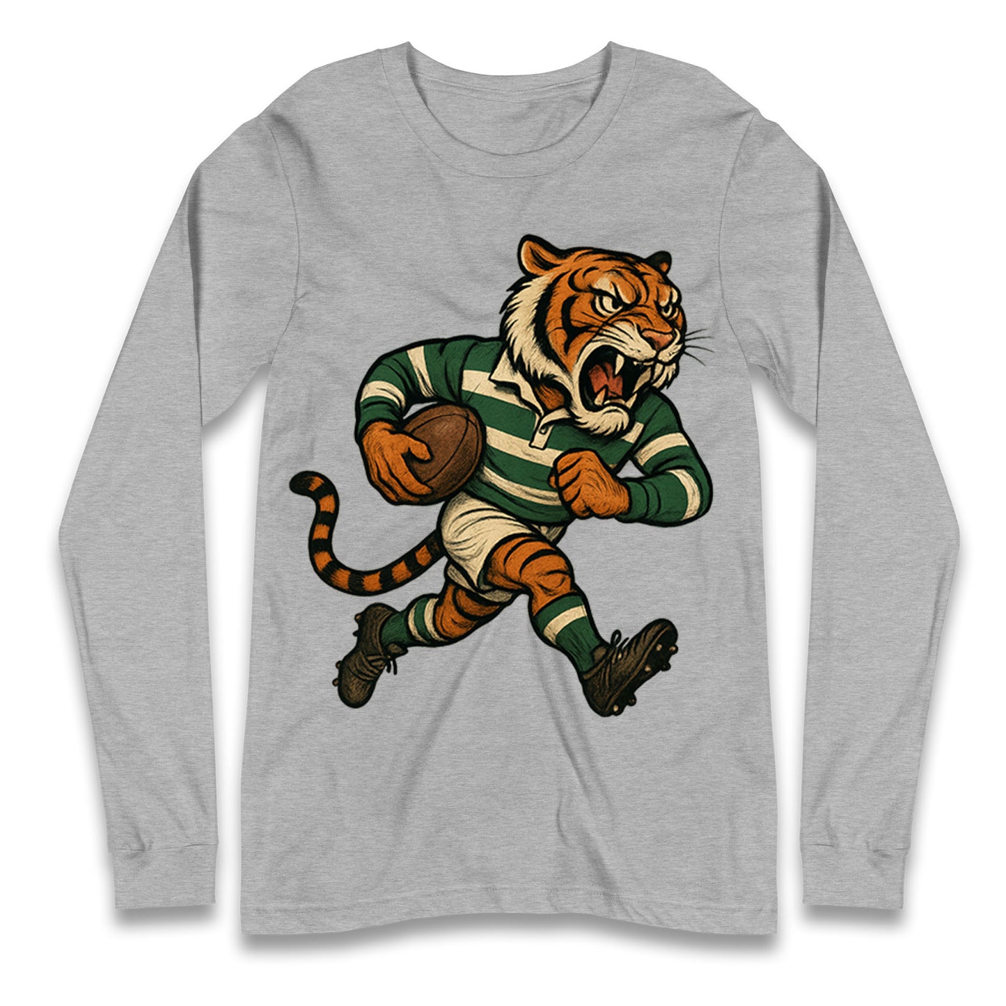 Retro Leicester Tigers Rugby Union Longsleeve T Shirt