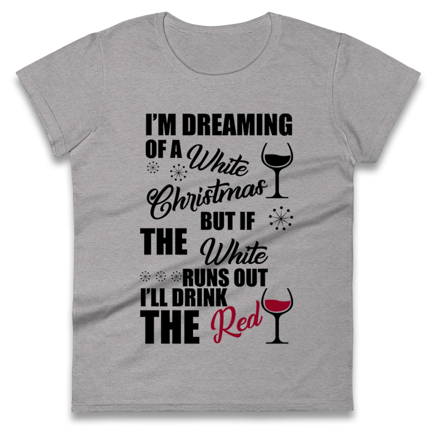 Wine Christmas Ladies T Shirt