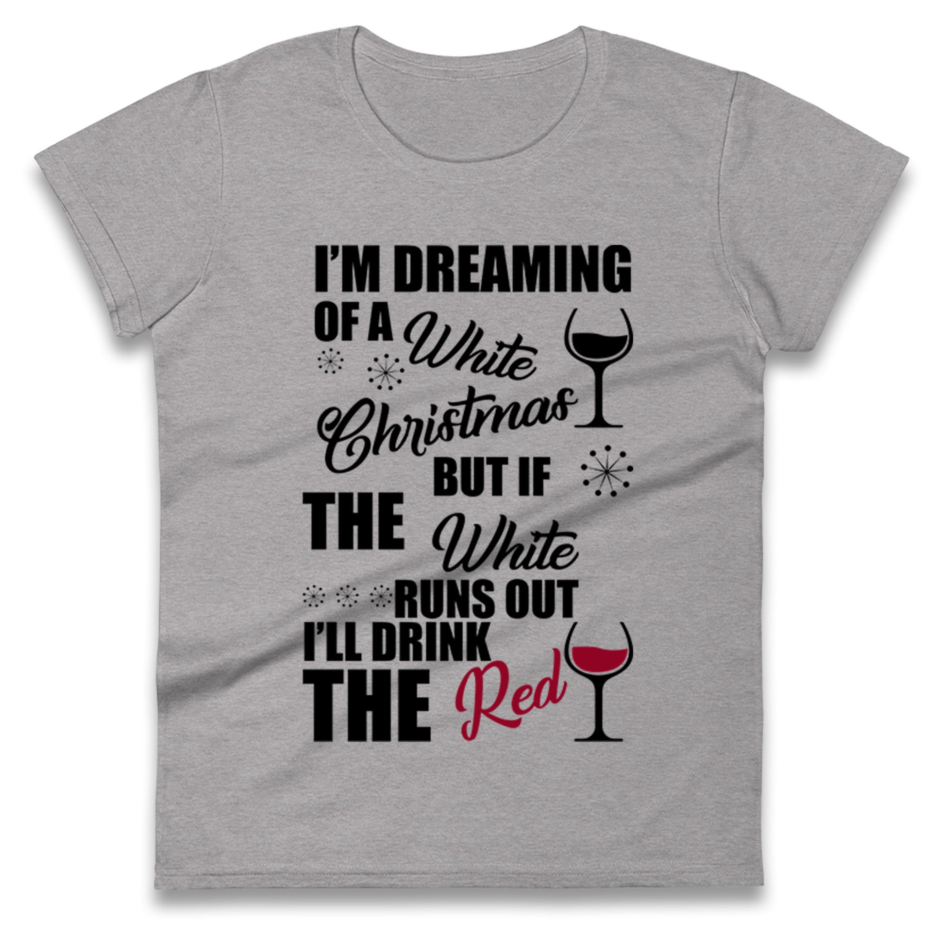 Wine Christmas Ladies T Shirt