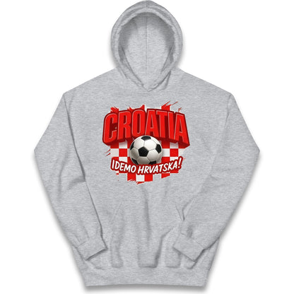 Croatia Retro World Cup Kids Hoodie