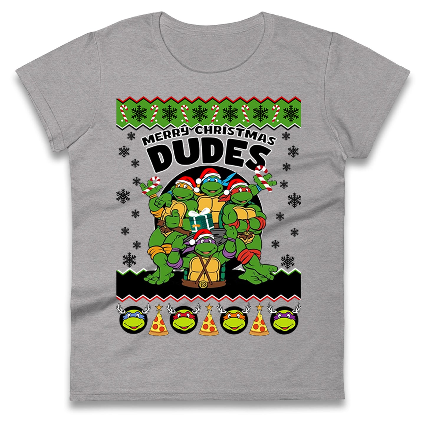 Ninja Turtles Christmas Ladies T Shirt