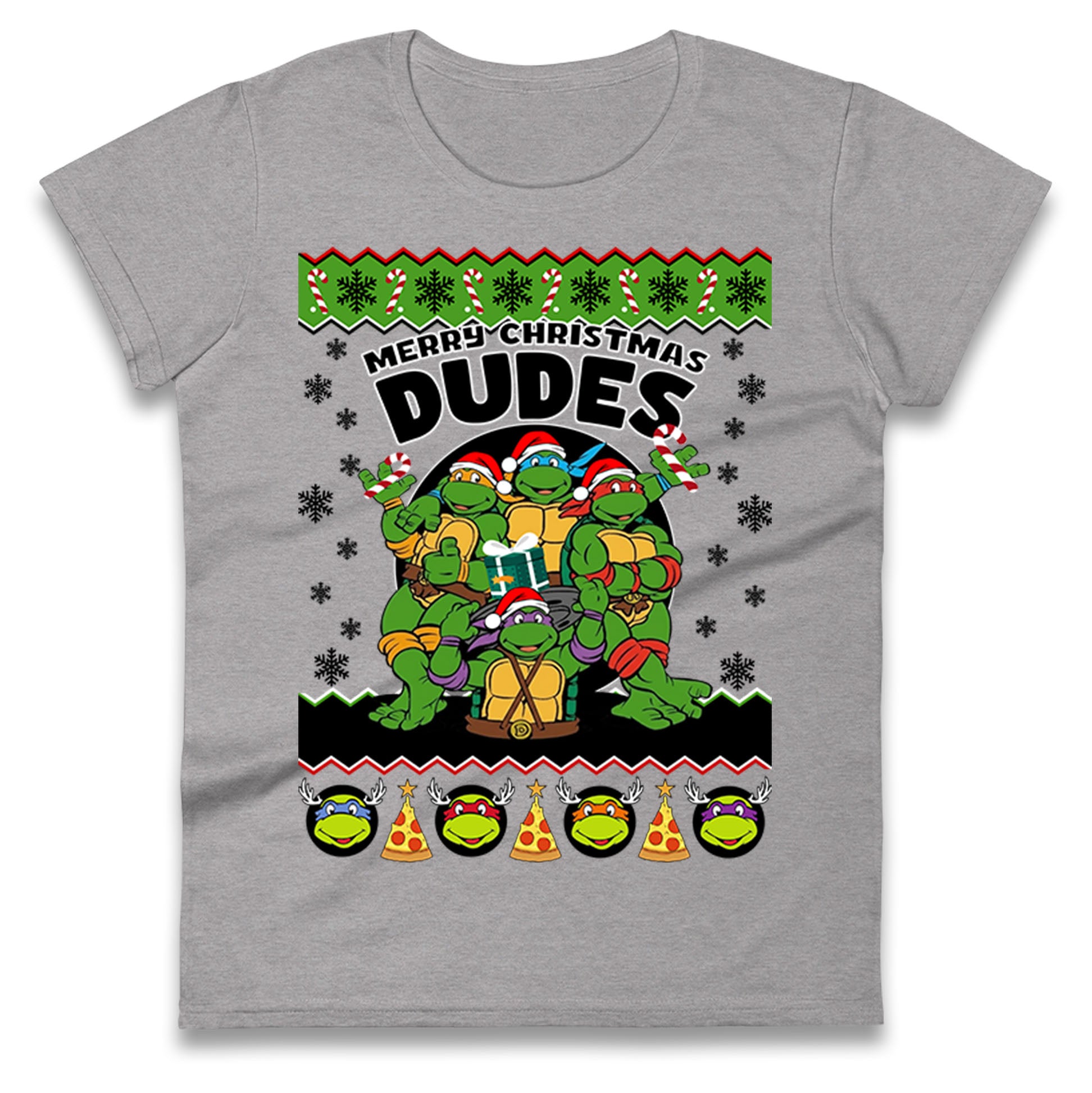 Ninja Turtles Christmas Ladies T Shirt