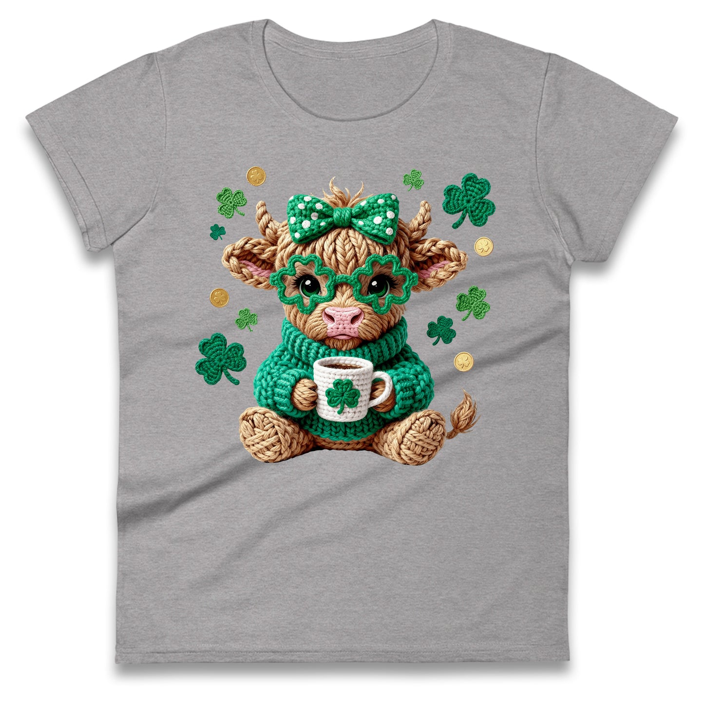 Cute Cow St Patrick Ladies T Shirt