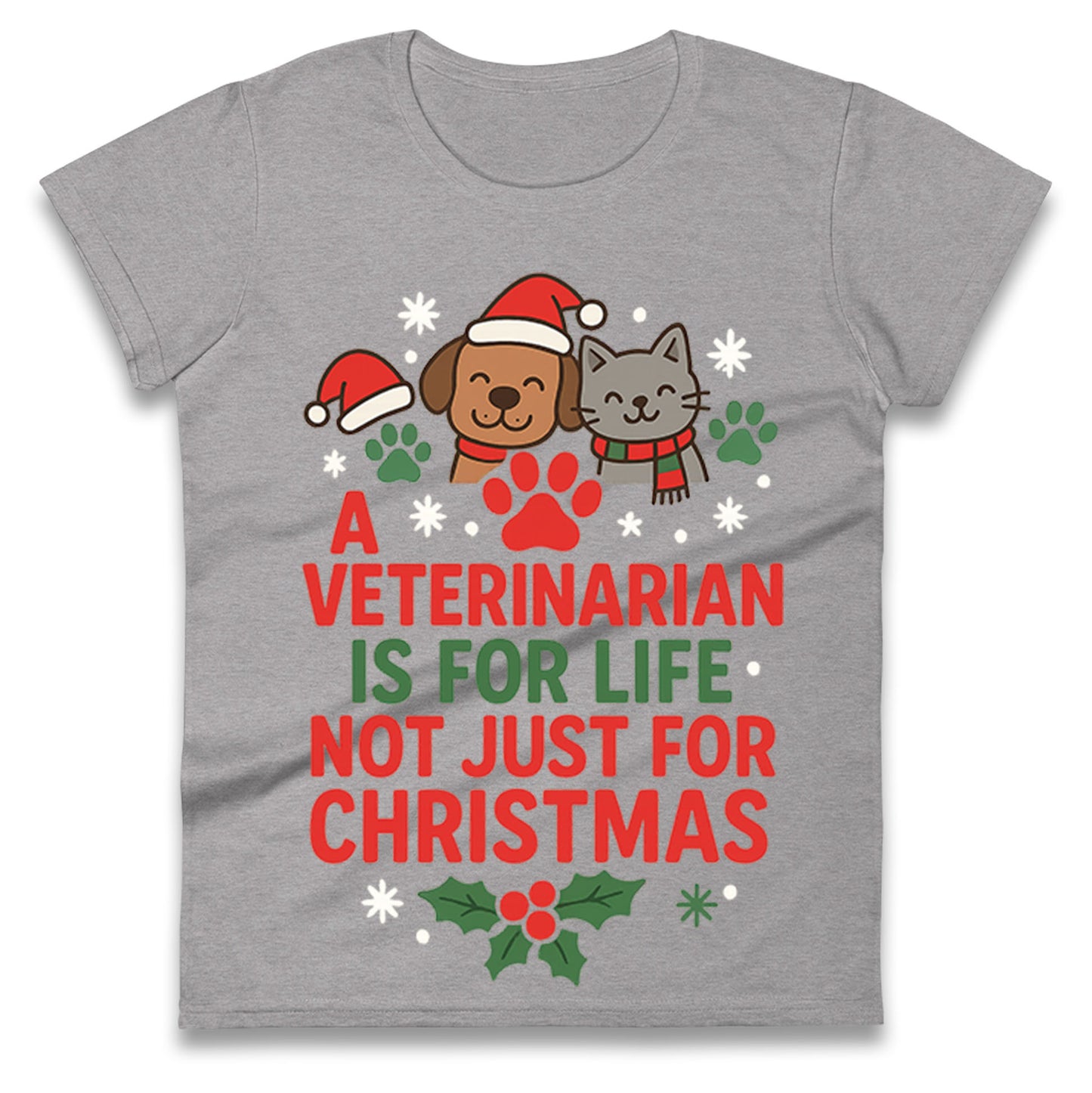 Veterinarian Christmas Ladies T Shirt
