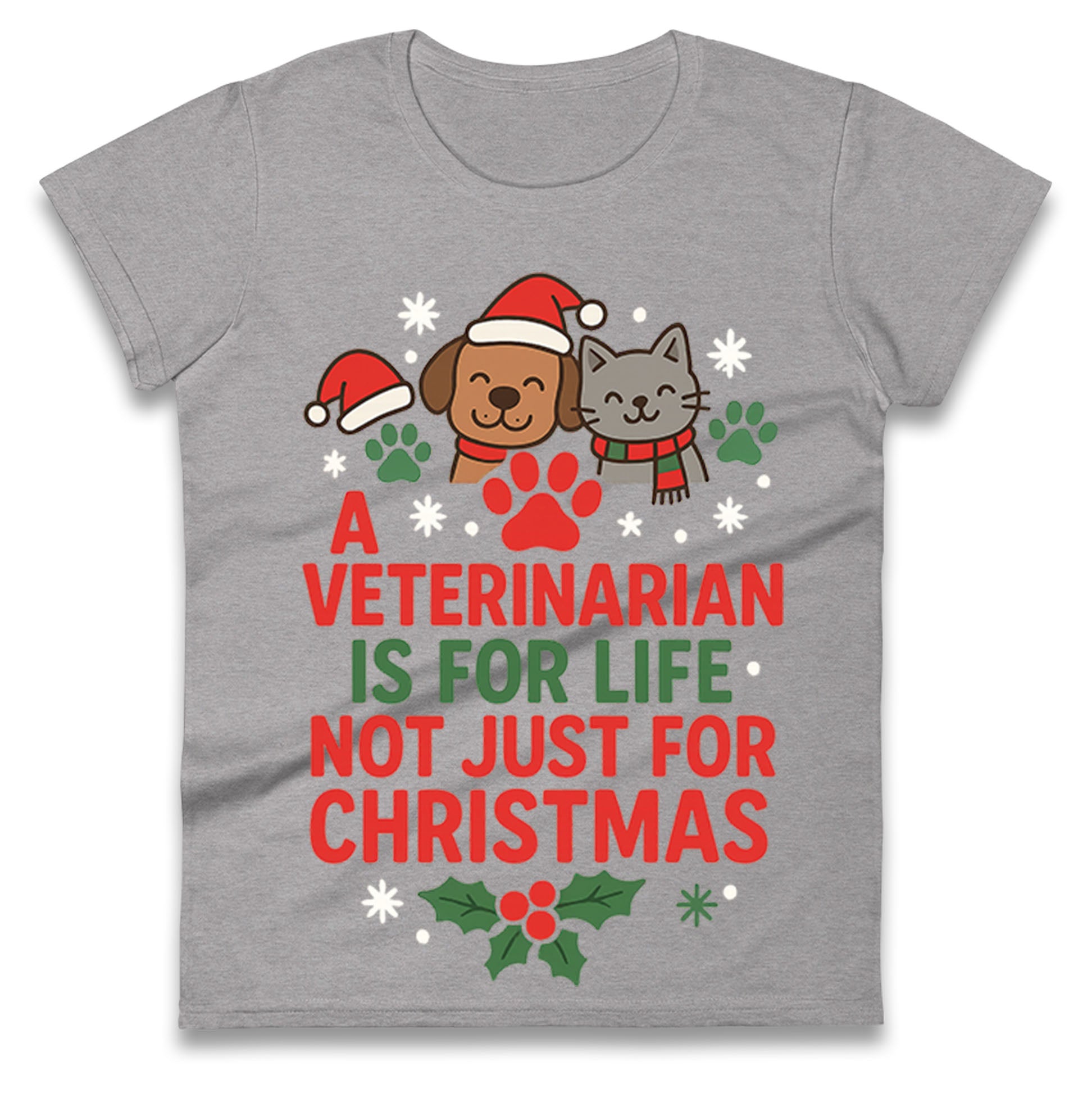 Veterinarian Christmas Ladies T Shirt