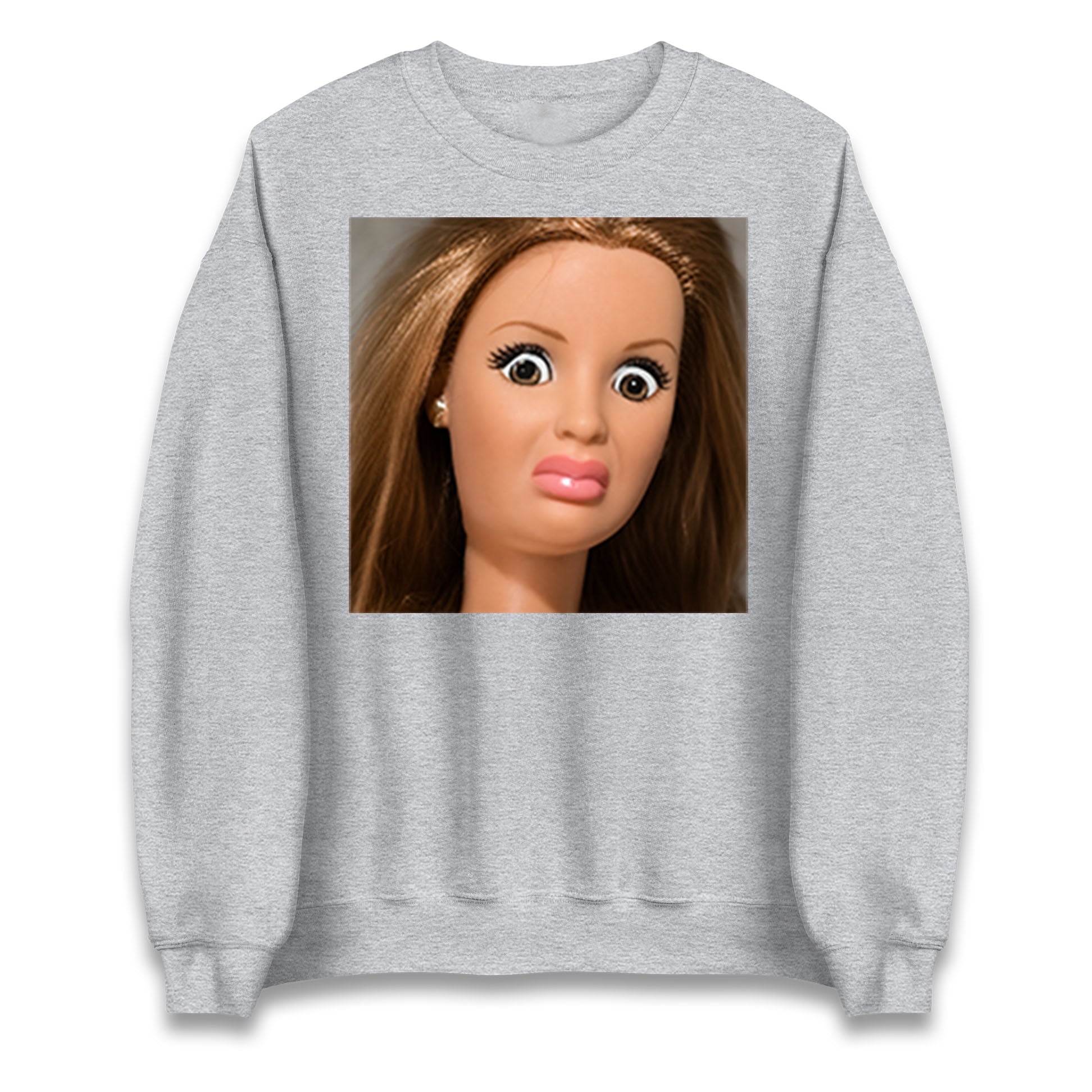 Funny Distressed Doll Face Meme Jumper