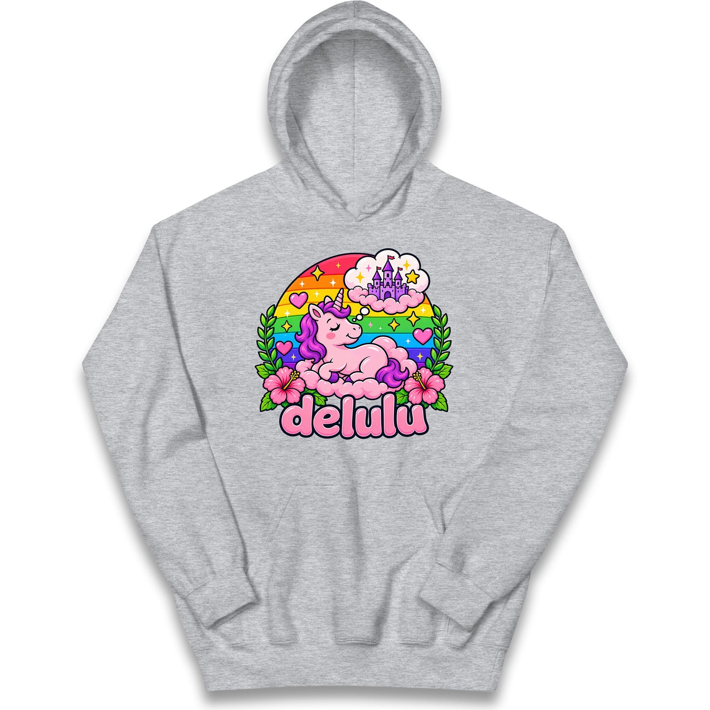 Delulu Unicorn Kids Hoodie