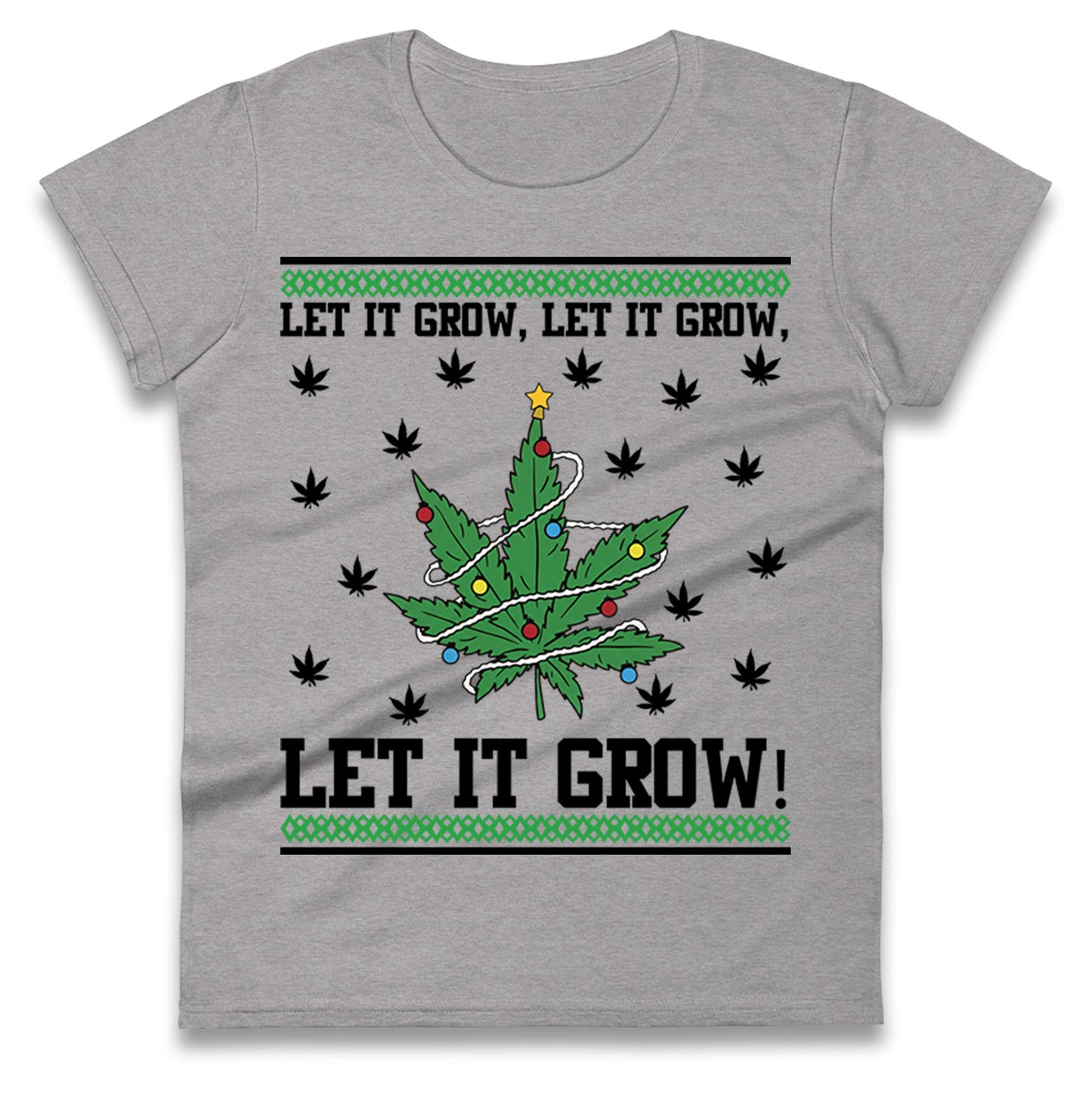 Cannabis Christmas Ladies T Shirt