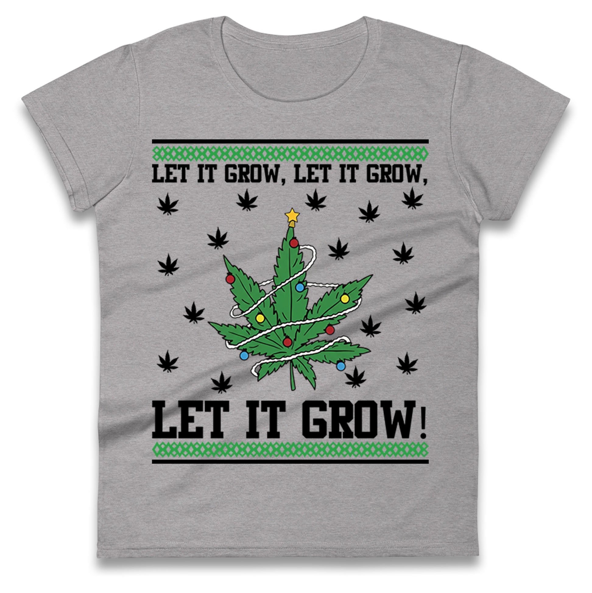Cannabis Christmas Ladies T Shirt