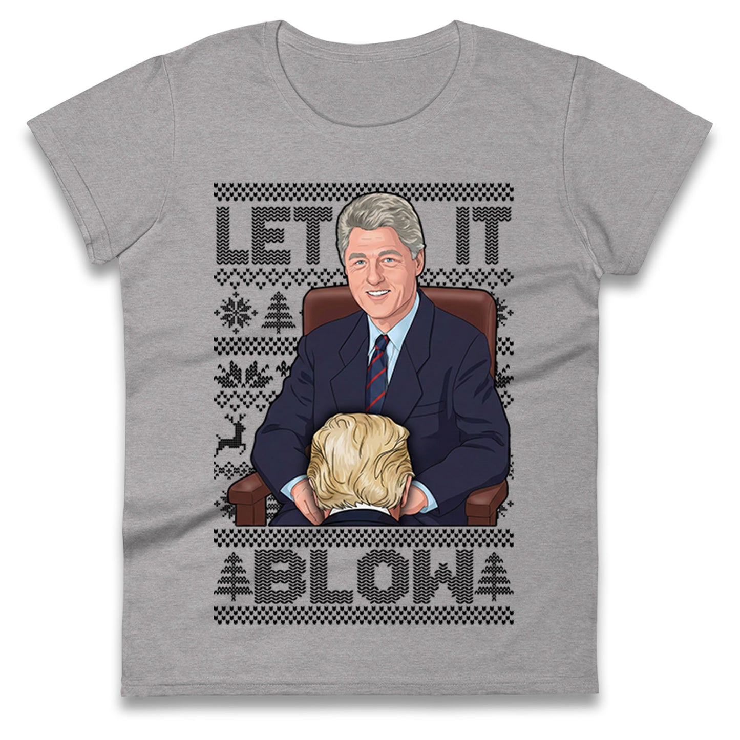 Bill Clinton Christmas Ladies T Shirt