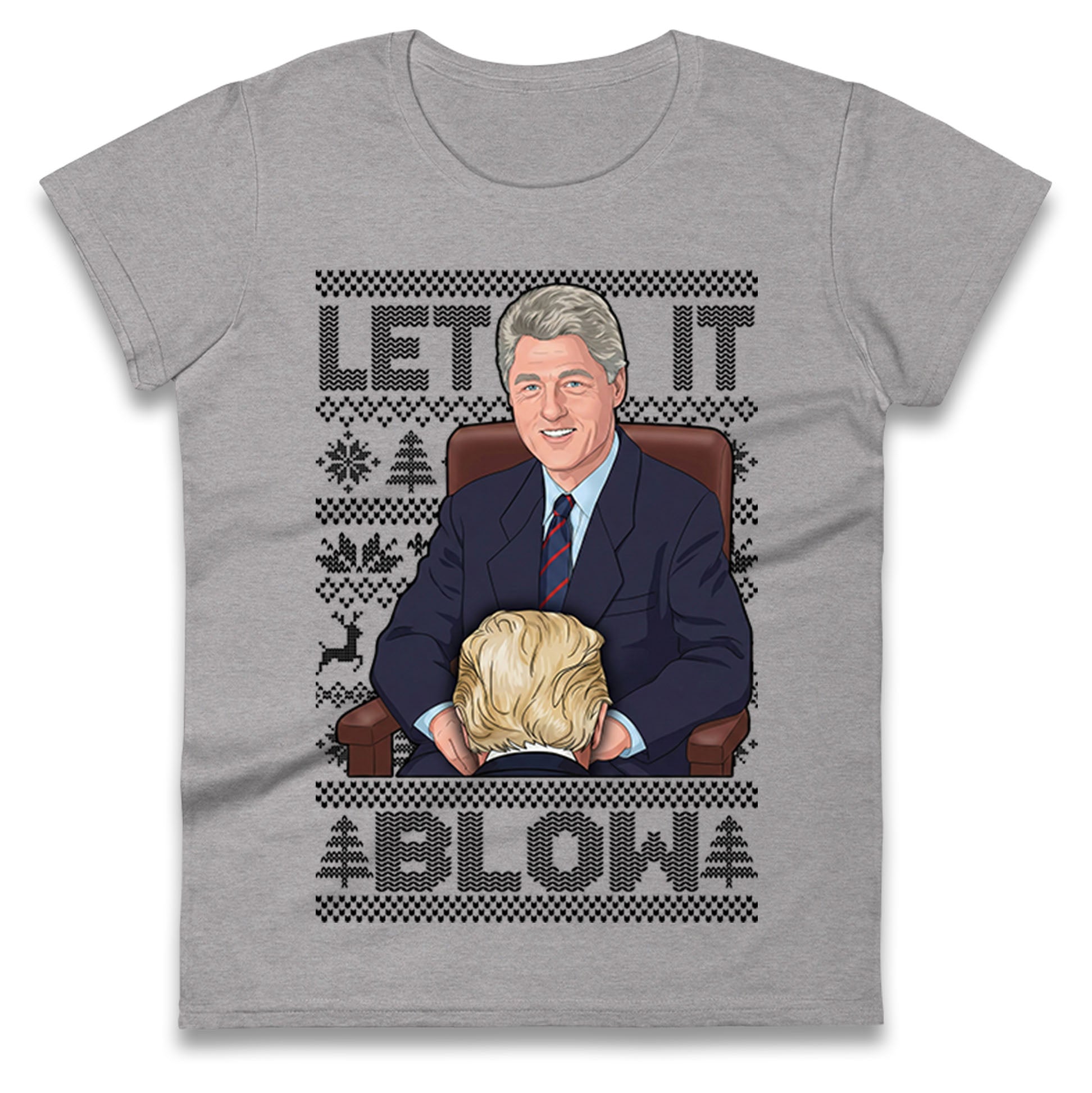 Bill Clinton Christmas Ladies T Shirt